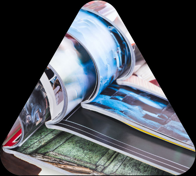 stack of opened magazines